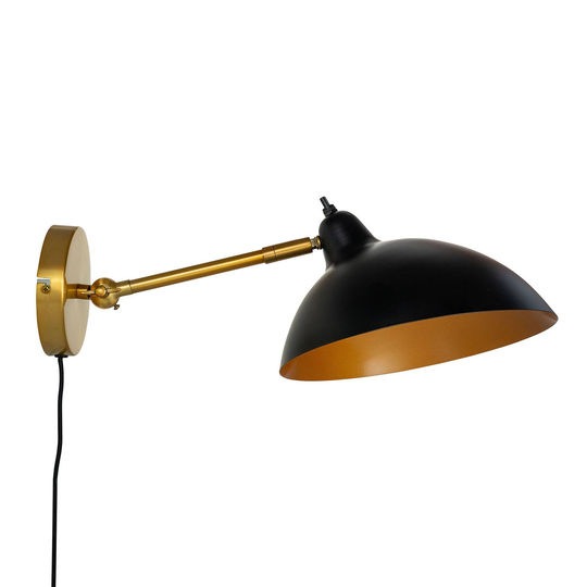 Dyberg Larsen Futura -seinälamppu, messinki/musta