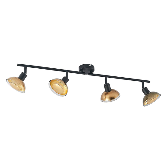 Lindby Erin -LED-kattokohdevalo musta/kulta, 4x