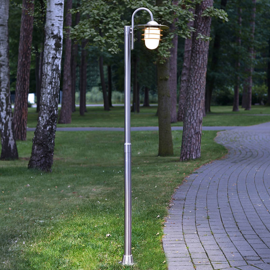 Kaareva pylväsvalaisin Mian, ruostumaton teräs