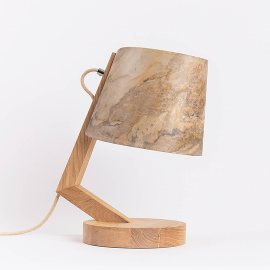 ALMUT 1411 -pöytälamppu, lieriö, Ø 23 cm, kivi