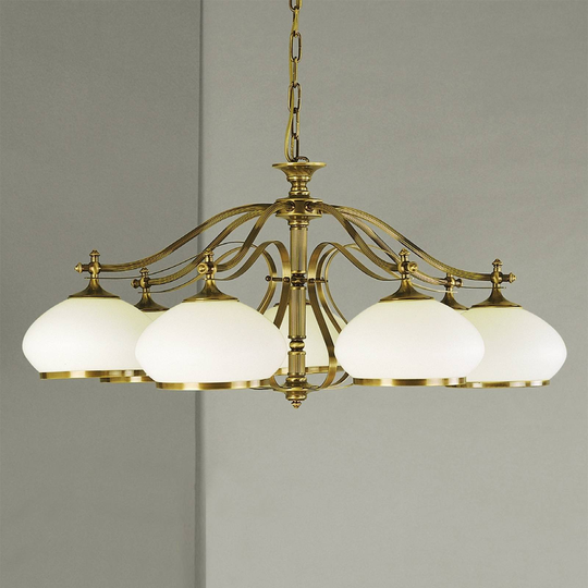 Lumoava Empira riippuvalaisin, 7-lamp. antiikkimes