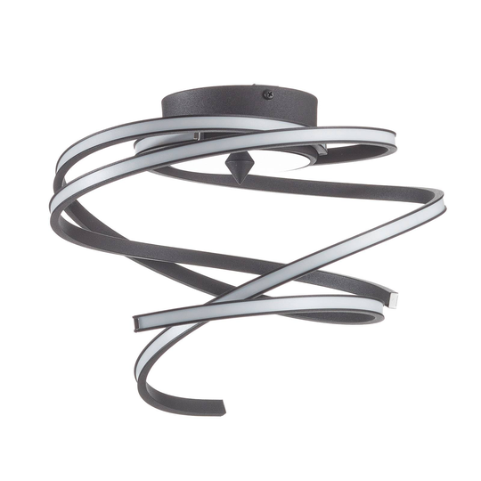 LED-kattolamppu Lungo musta, korkeus 25 cm