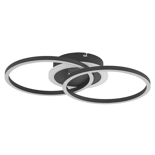 Lindby-LED-kattovalaisin Fjardo CCT renkaat, musta