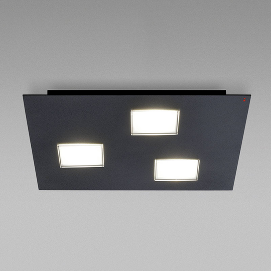 Fabbian Quarter -LED-kattovalaisin 3-lamp. musta