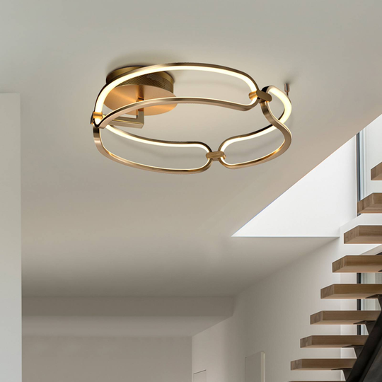 LED-kattovalaisin Colette, 3-lamppuinen ruusukulta