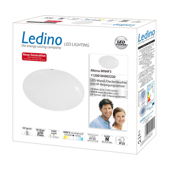 LED-kattovalo Altona HF-tunnistin 4 000 K 18W 32cm