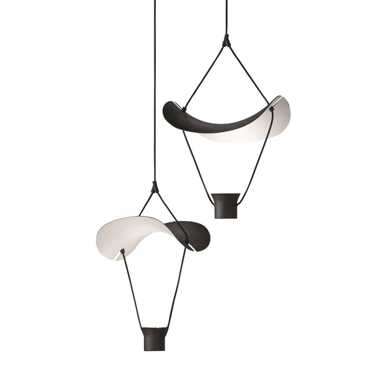 LED-riippuvalaisin Vollee S1 P, 44 cm, down, musta